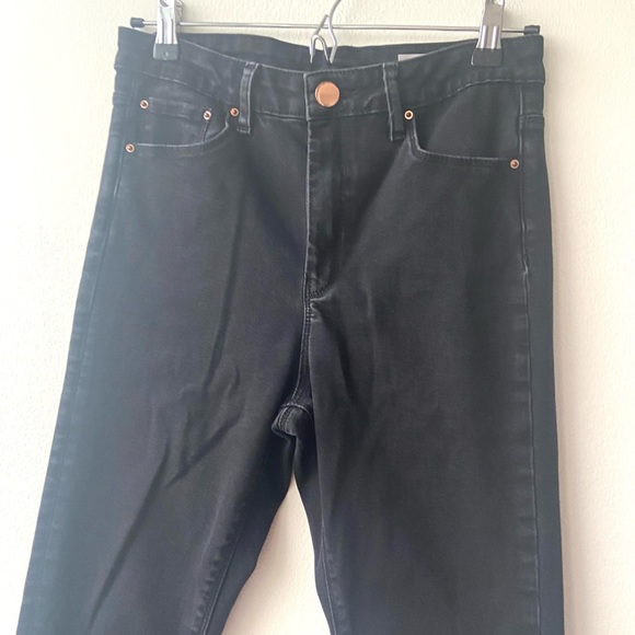 ASOS High Rise Ridley Skinny Jeans In Washed Black - Picture 5 of 9